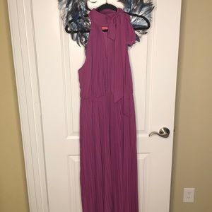 Betsey Johnson Magenta Pleated Halter Dress